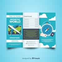 Free vector travel trifold brochure