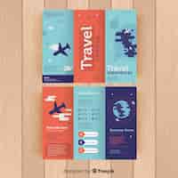 Free vector travel trifold brochure