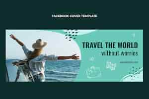 Free vector travel the world facebook cover