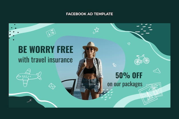 Free vector travel the world facebook template