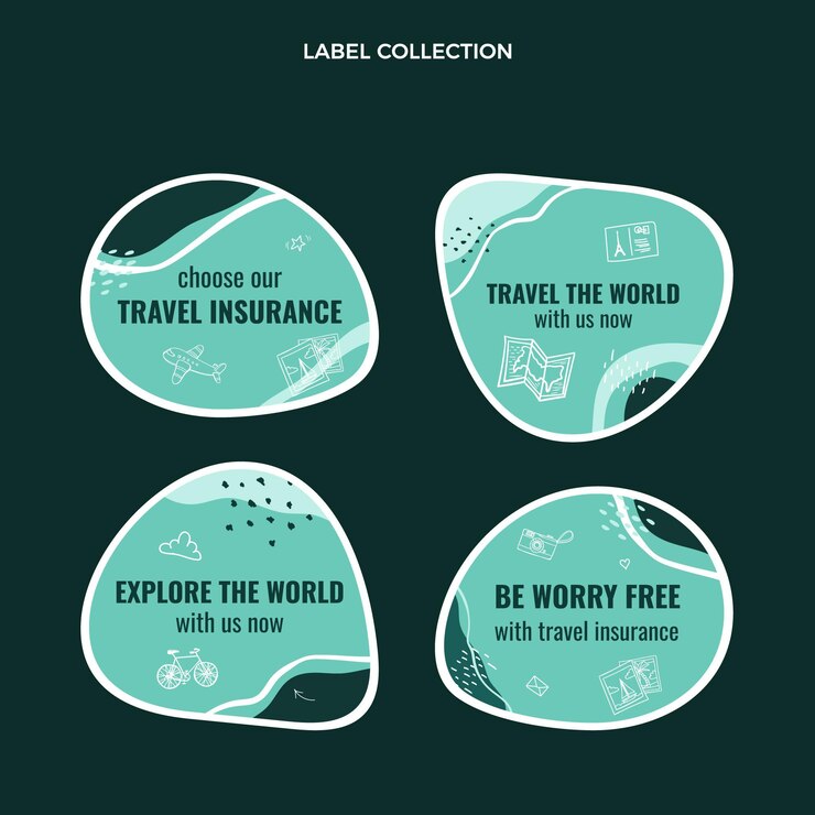 Free Vector travel the world label collection