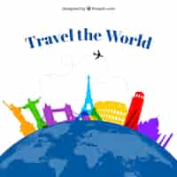 Free vector travel the world