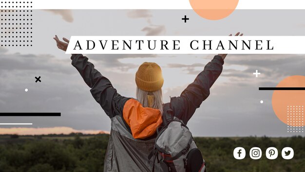 Travel youtube cover template