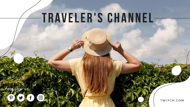 Vettore gratuito travel youtube cover