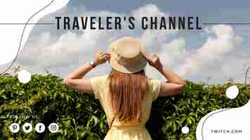 Free vector travel youtube cover