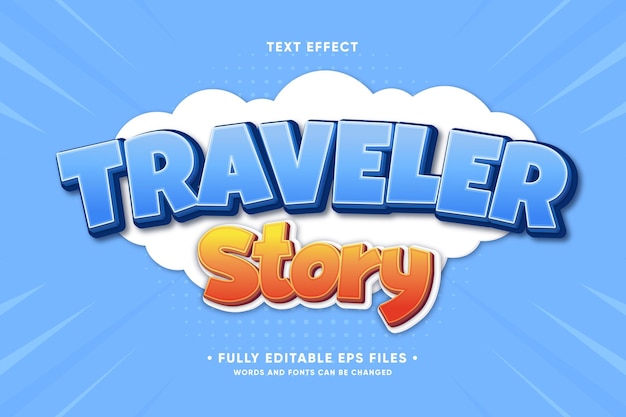 Free vector traveler story text effect