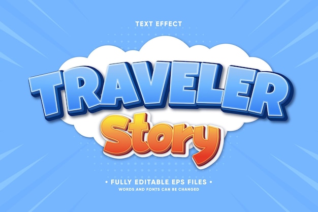 Traveler story text effect