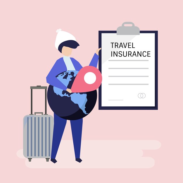 A traveler with a travel insurance policy document