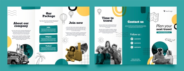 Free vector traveling adventure brochure template