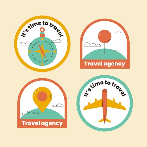 Traveling adventure labels  template