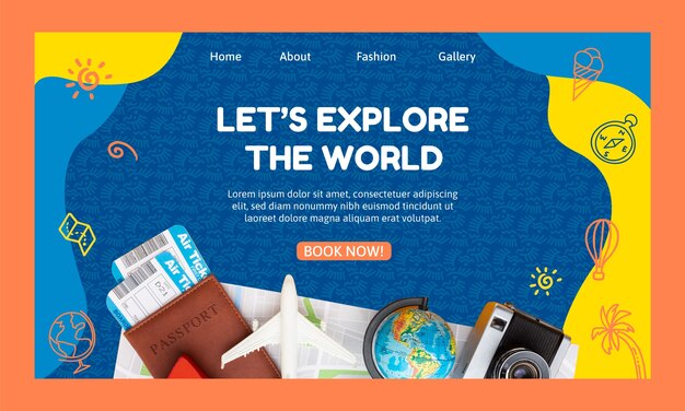 Traveling adventure landing page template