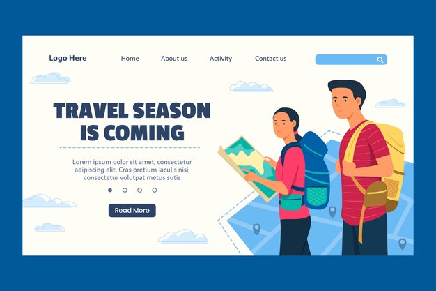 Traveling adventure landing page template