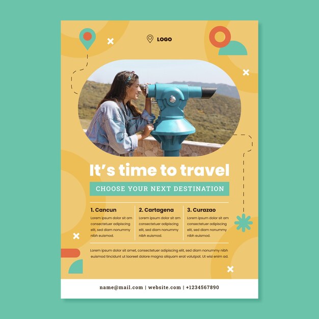 Traveling adventure poster template