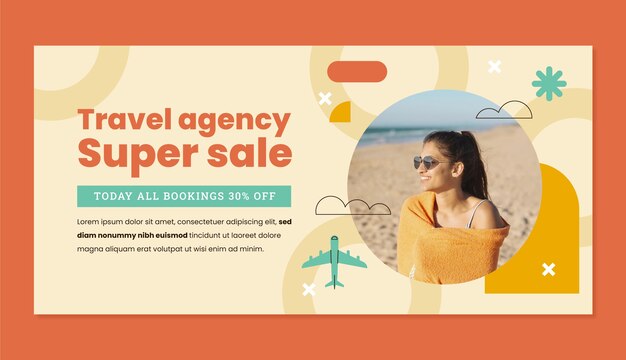 Traveling adventure  sale banner template