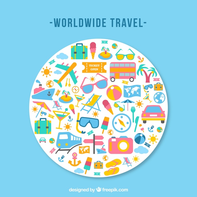 Free vector traveling worldwide