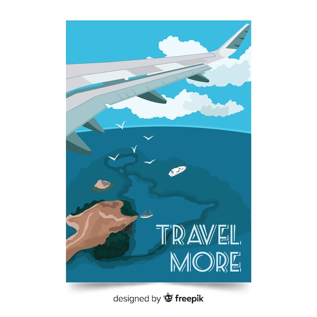 Free vector travelling more background with plane