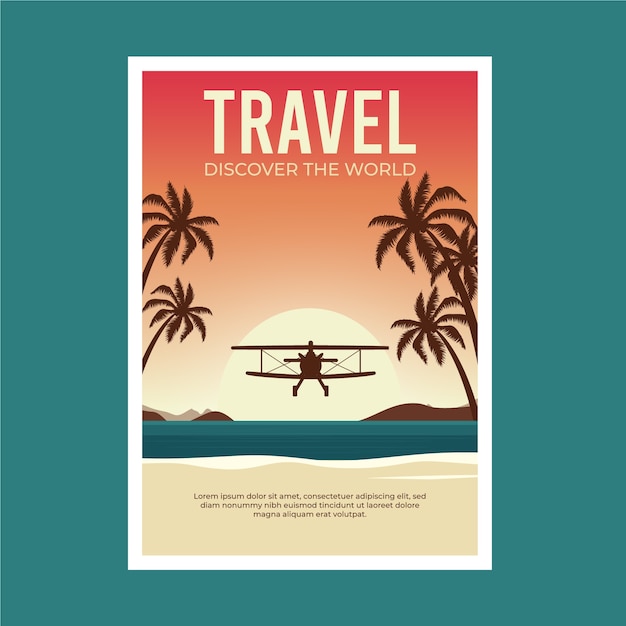 Travelling poster exotic destination – Free vector template