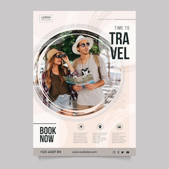 Travelling poster template with photo