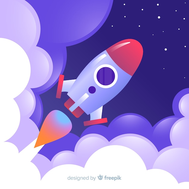 Free vector travelling rocket background