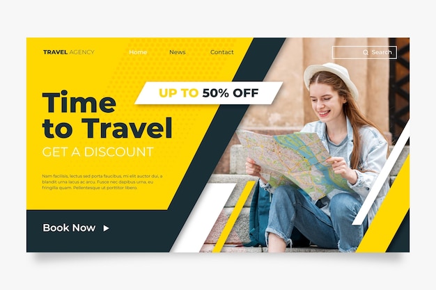 Travelling sales landing page with photo