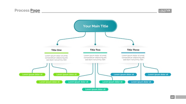 Tree Chart with Three Elements Template