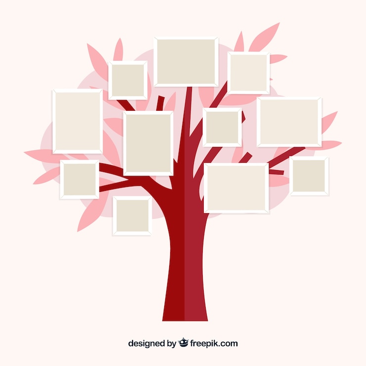 Free Vector tree and different frames