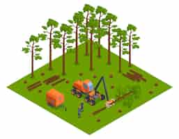 Бесплатное векторное изображение Векторная иллюстрация вырубки деревьев