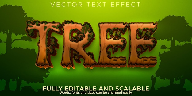 Tree forest text effect editable natural and green text style