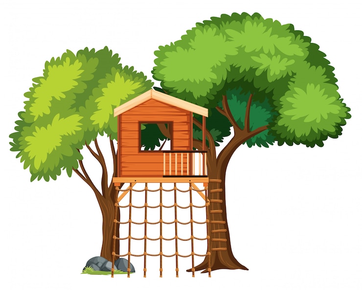 Free Vector a tree house isolated