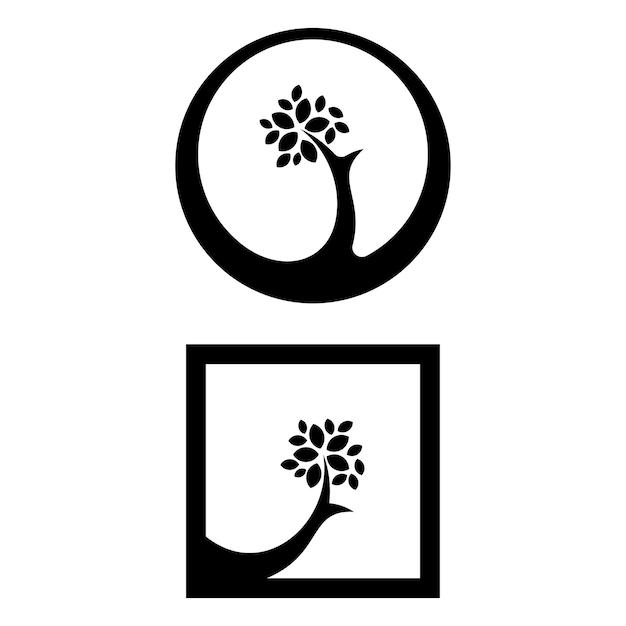 Tree icon logo design vector