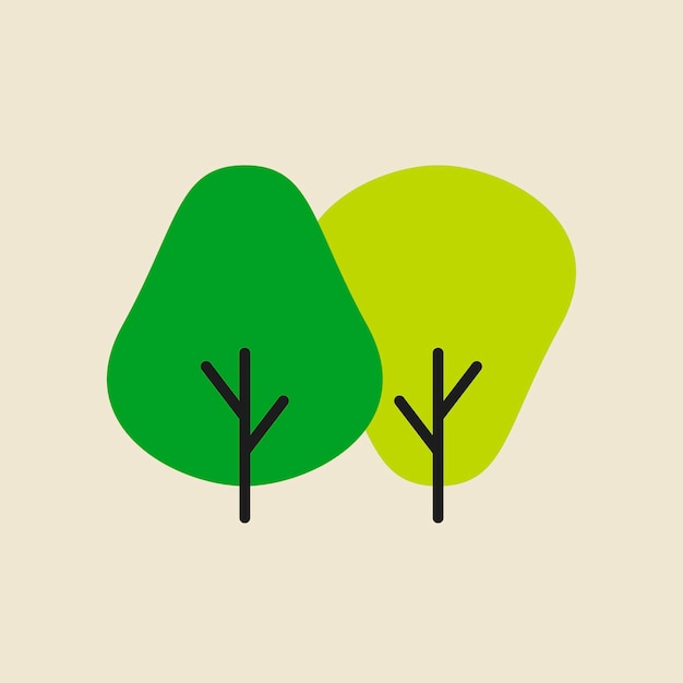 Free vector tree icon, natural product symbol flat design vector illustration