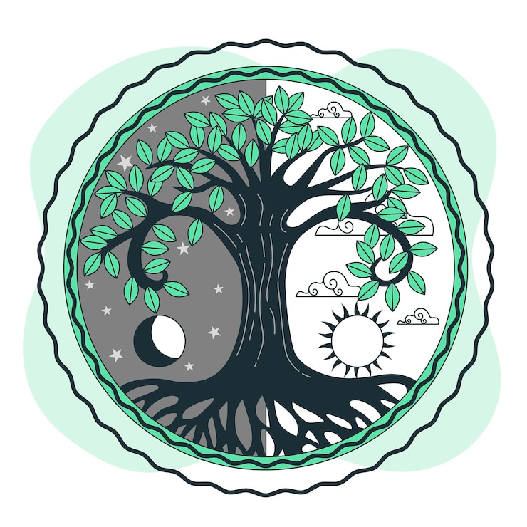Free Vector tree life concept illustration