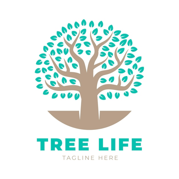 Шаблон логотипа tree life с слоганом