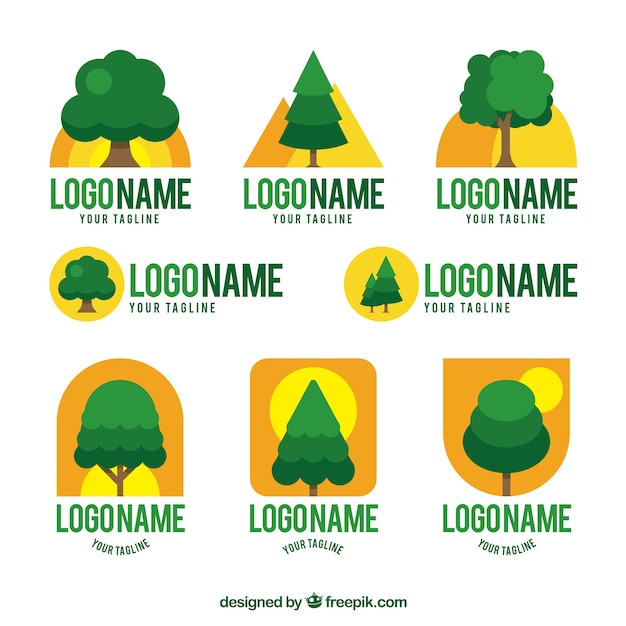 Free vector tree logo collection