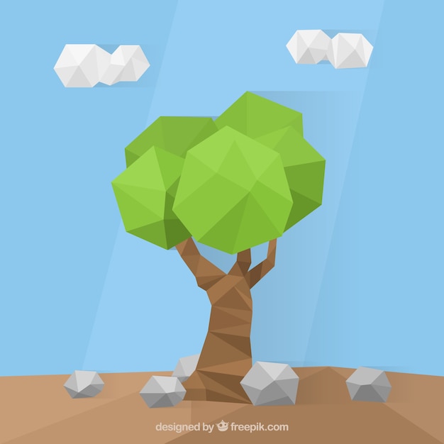 Tree in low poly style