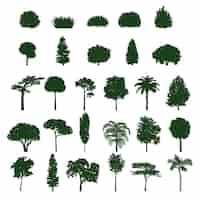 Free vector tree silhouette collection