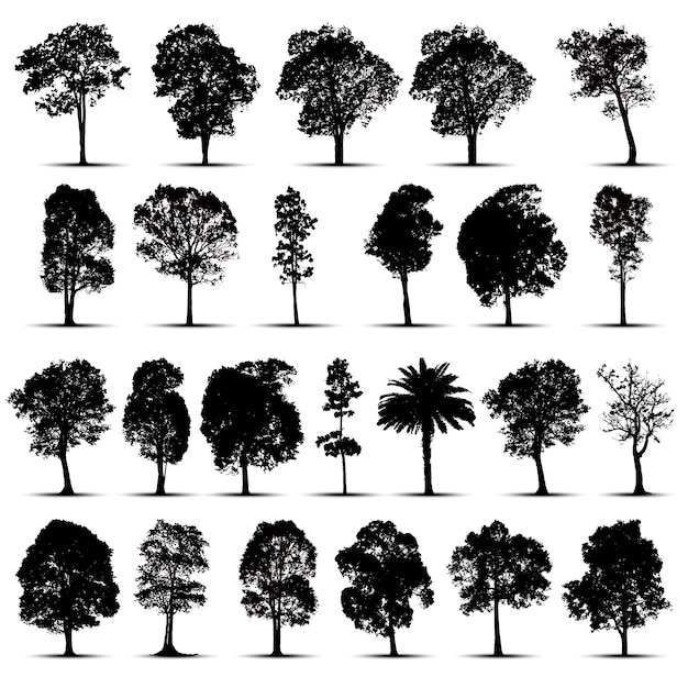 Tree silhouettes set