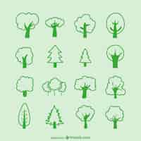 Free vector tree sketches pack