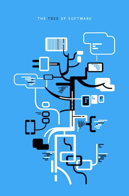 Vettore gratuito albero di progettazione del software