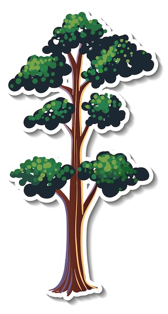 Free vector tree sticker isolated on white background