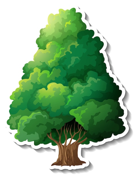 Free vector tree sticker on white background