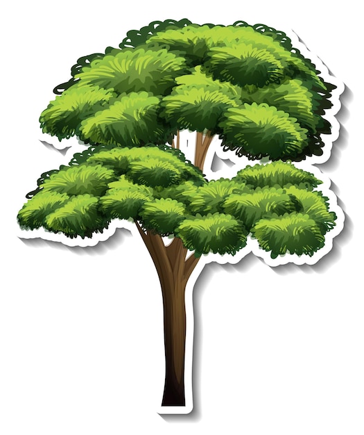 Free vector tree sticker on white background