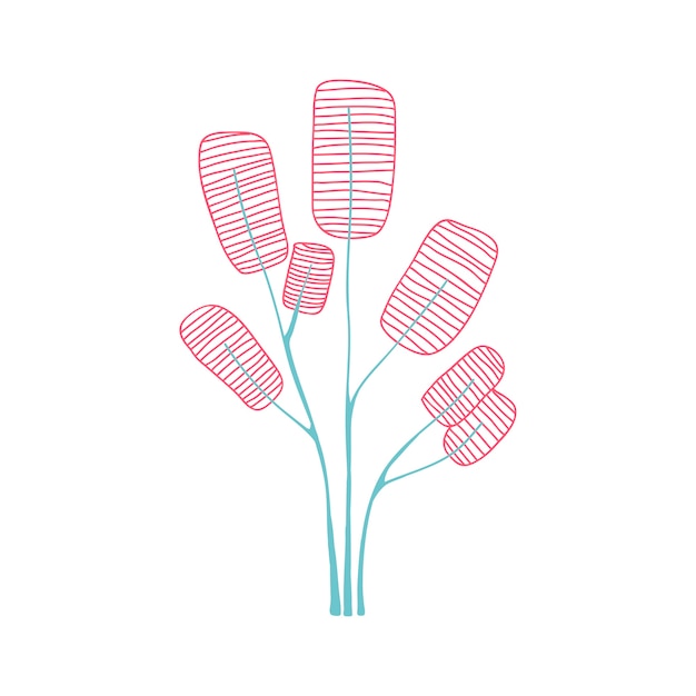 tree with broad red leaves vector