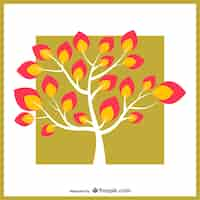 Free vector tree with colorful leaves