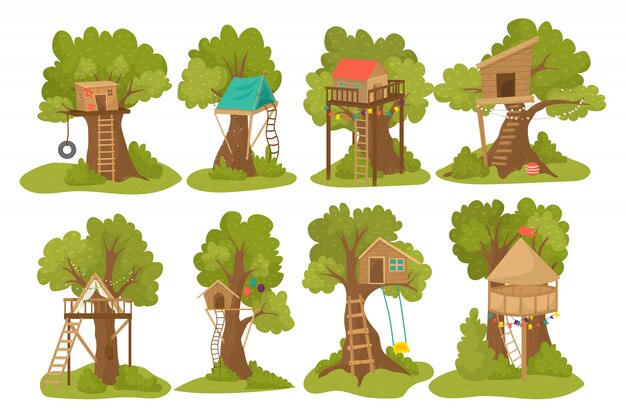 樹上の家 画像 無料のベクター ストックフォト Psd