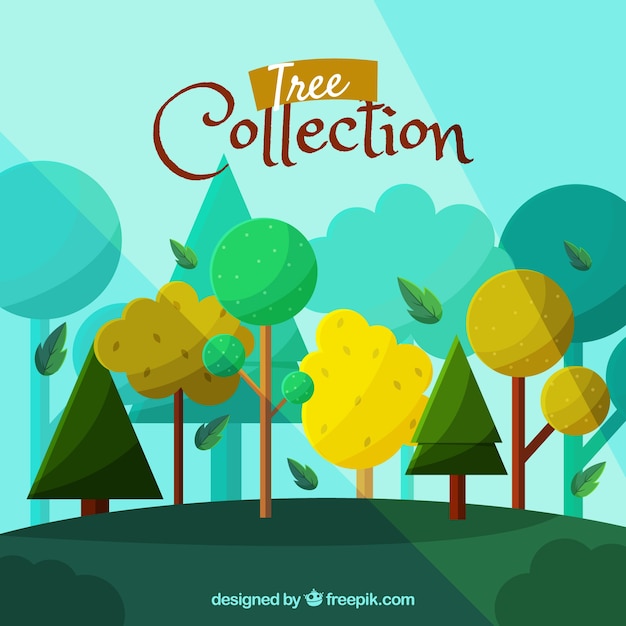 フラットシルエットの木コレクション