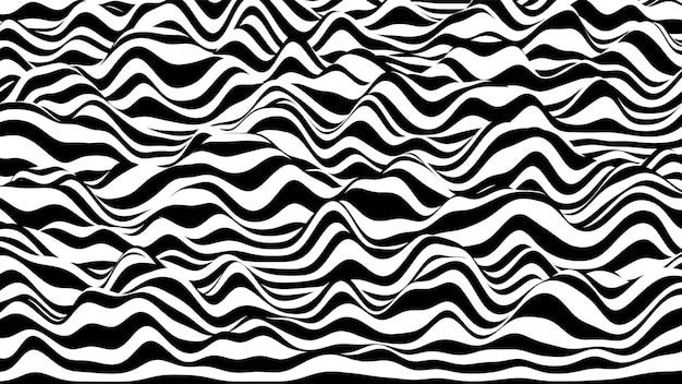 Модный 3D зебра черно-белые полосы искаженный фон