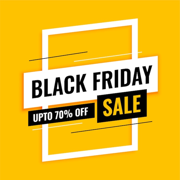 Free vector trendy black friday sale banner on yellow