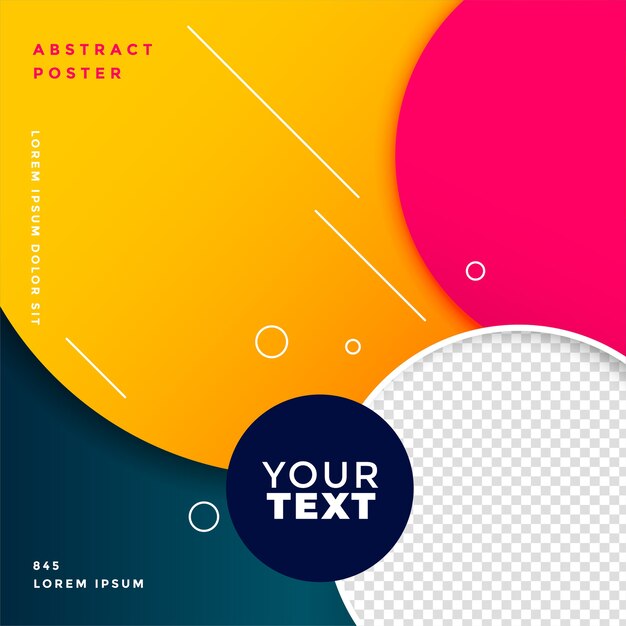 Trendy circular style cover template with image space