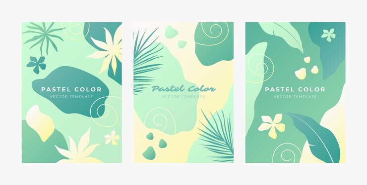 Free Vector trendy pastel color poster set